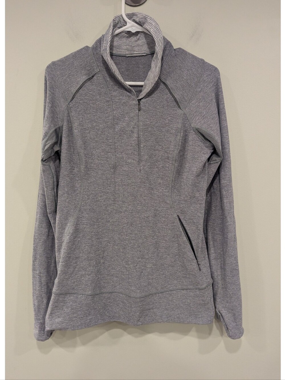 Lululemon Think Fast Pullover Quarter Zip Pullover In Grey Size 10